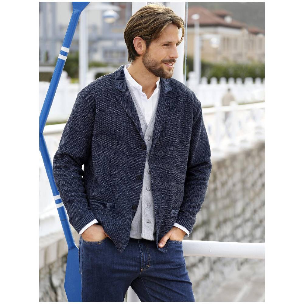 Jan Vanderstorm Strickjacke ASGER blau Sonderangebot der Fabrik