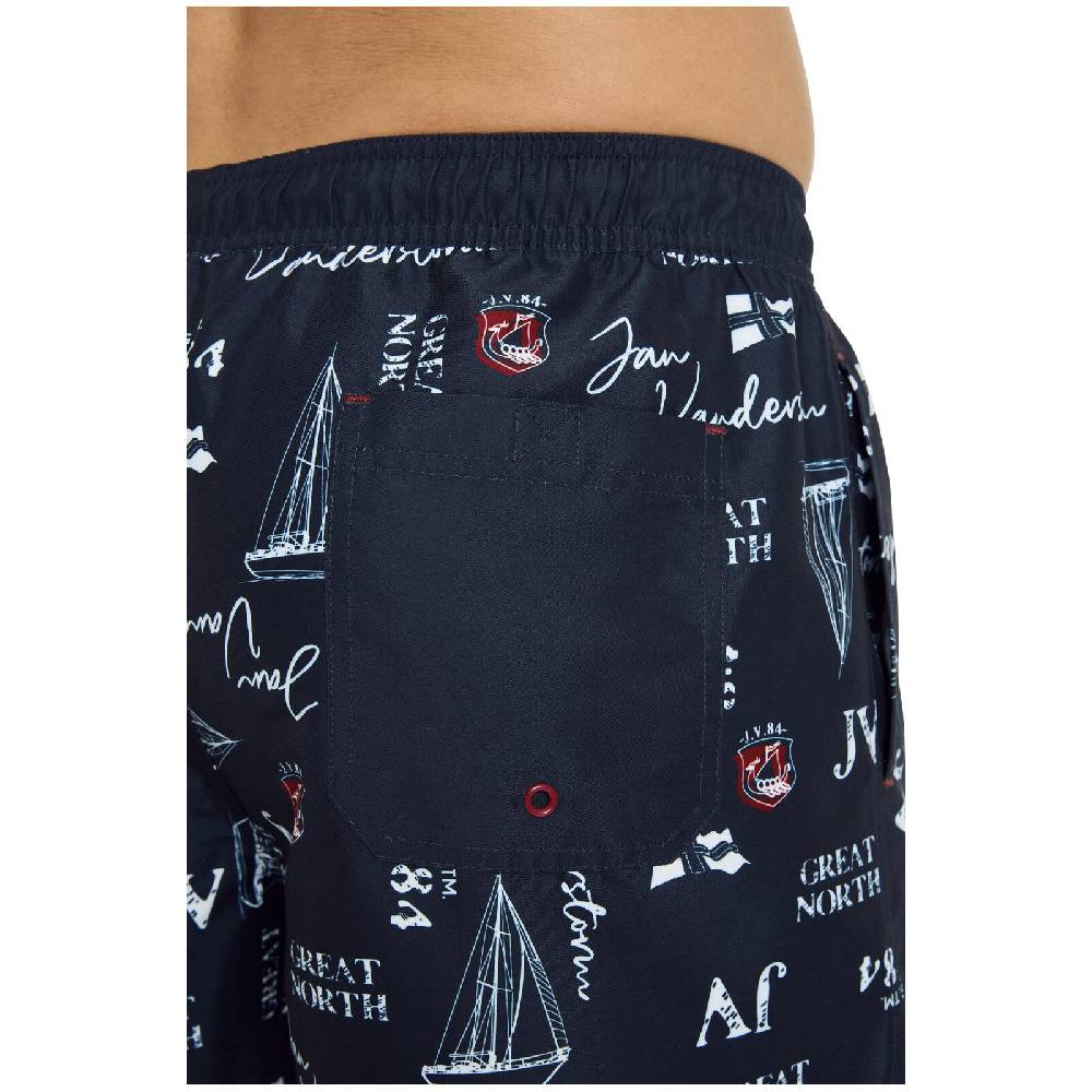 Jan Vanderstorm Badeshort CORNELIS dunkelblau bedruckt Top Angebot