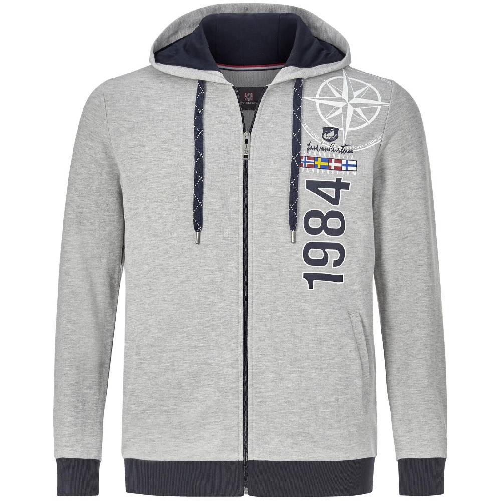 Jan Vanderstorm Sweatjacke EGINHARD silbergrau melange 50% Rabatt mit kostenlosem Versand