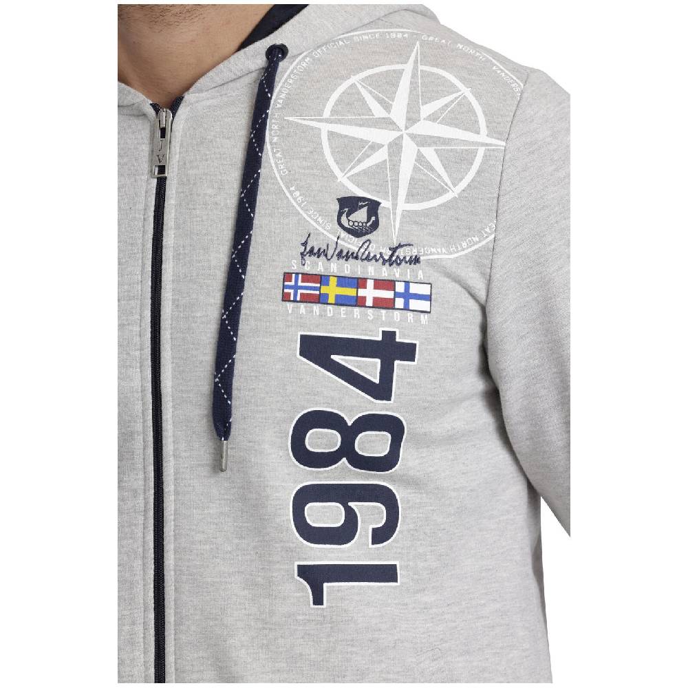 Jan Vanderstorm Sweatjacke EGINHARD silbergrau melange 50% Rabatt mit kostenlosem Versand