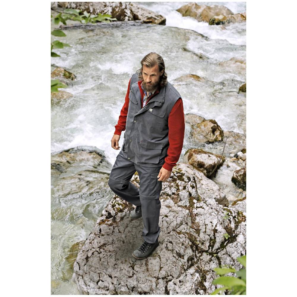 Jan Vanderstorm Trekking Weste HELMBOT dunkelgrau Schlussverkauf