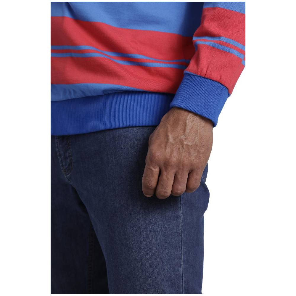 Jan Vanderstorm Sweatjacke WISHART rot blau gestreift Versandkostenfrei