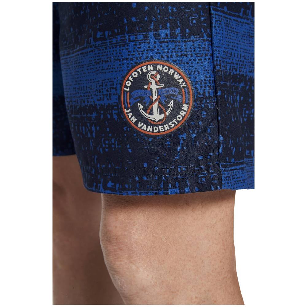 Jan Vanderstorm Badeshorts SEMION dunkelblau gemustert Top Angebot