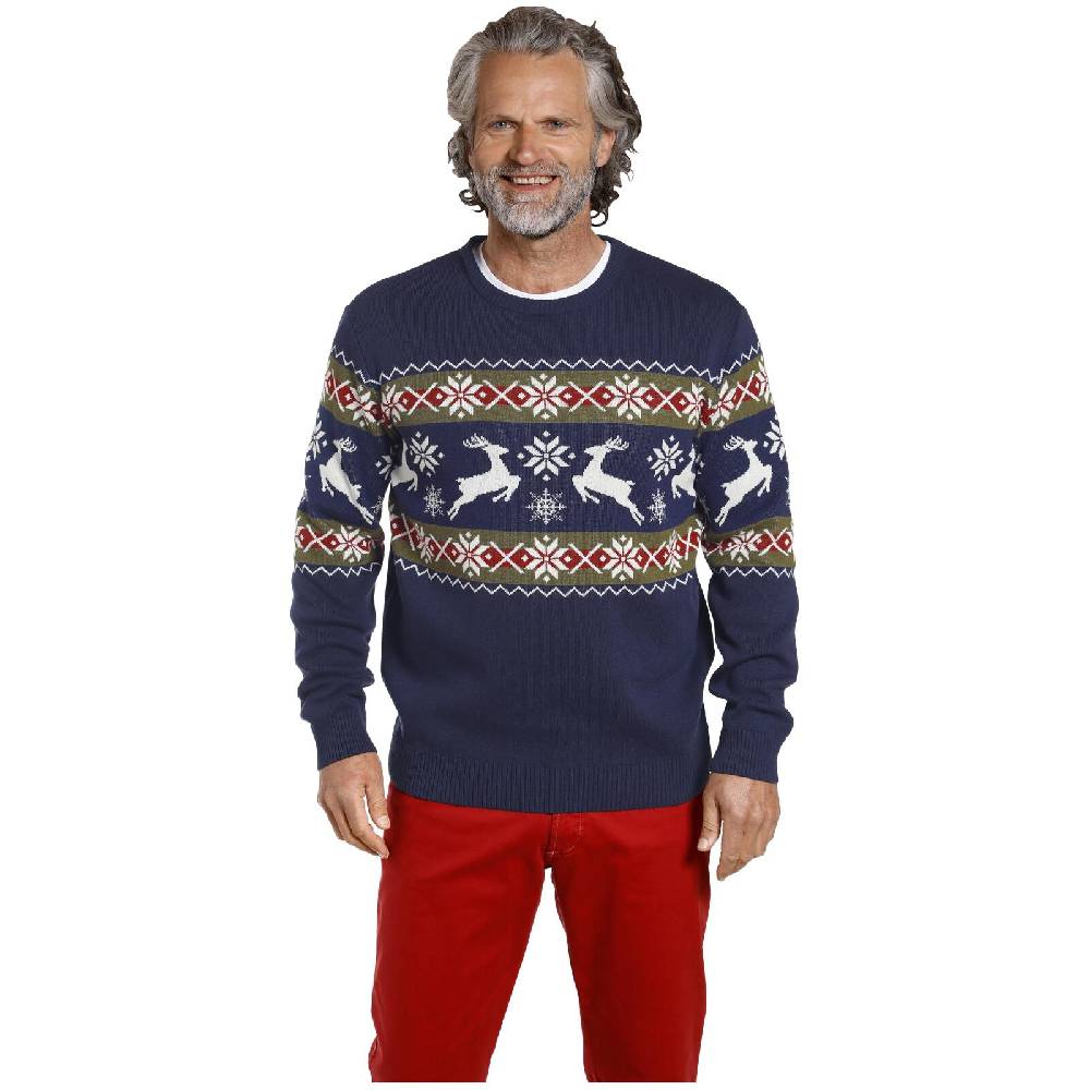 Jan Vanderstorm Pullover TORE dunkelblau gemustert Online Shopping