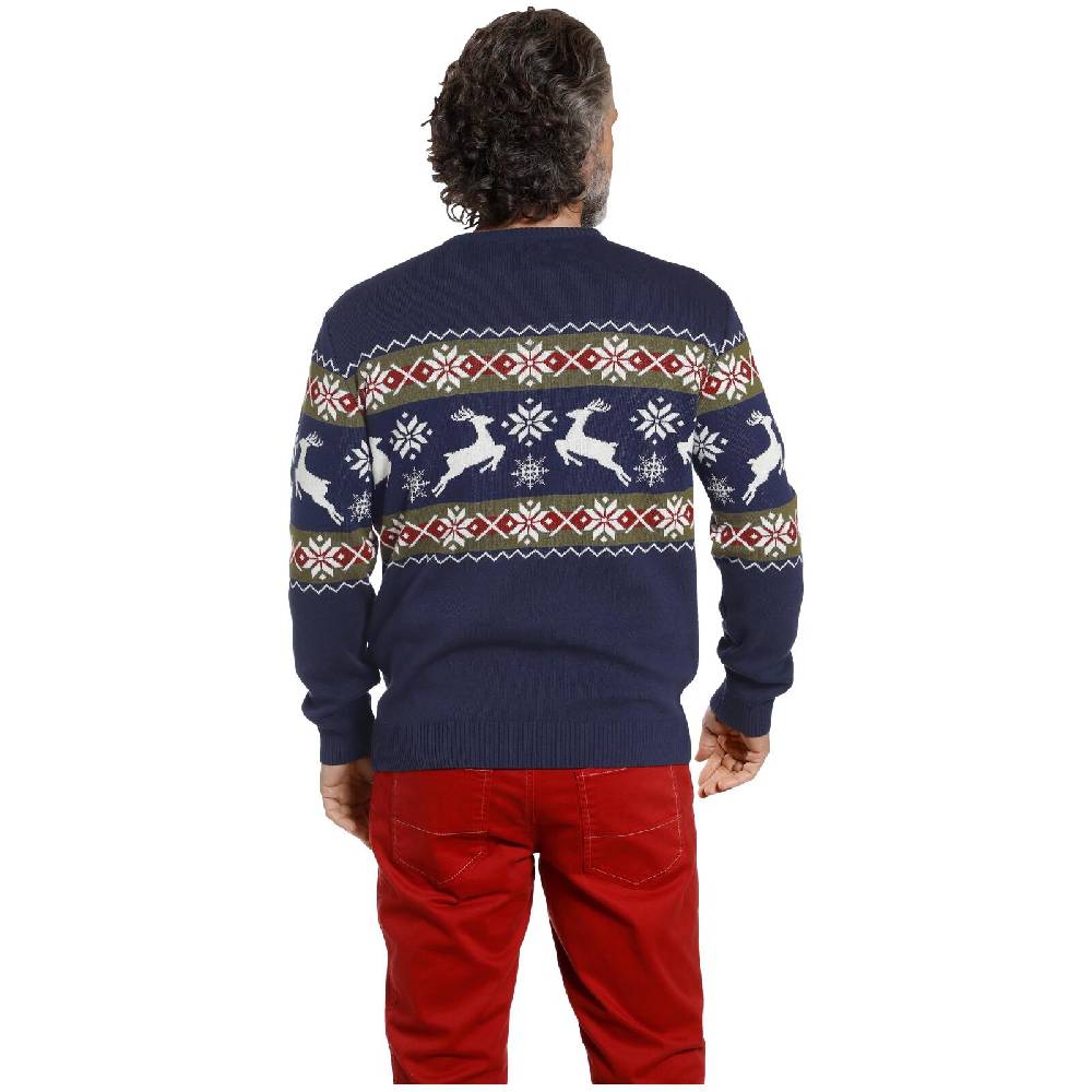 Jan Vanderstorm Pullover TORE dunkelblau gemustert Online Shopping