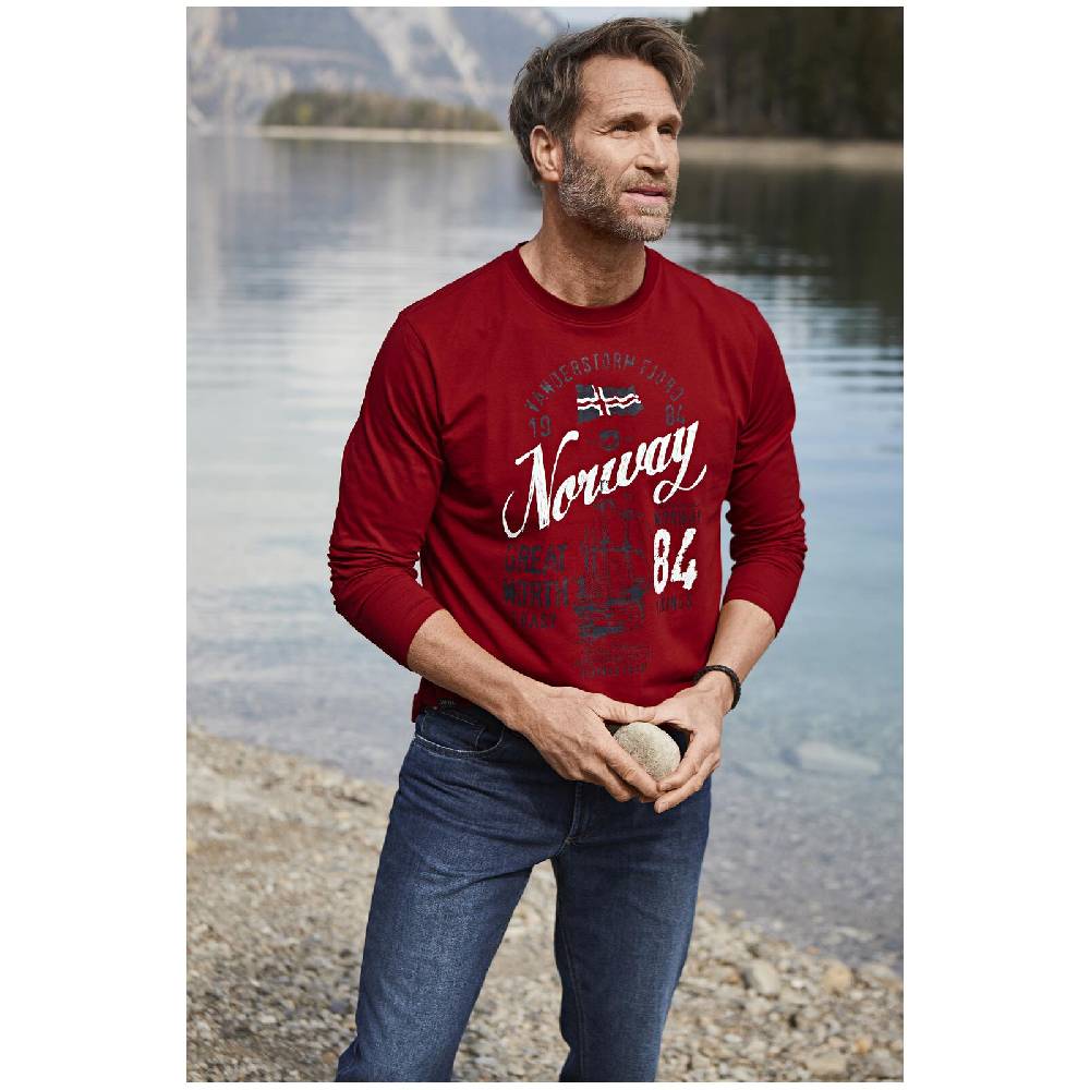 Jan Vanderstorm Langarmshirt NIELSON rot Preisnachlass