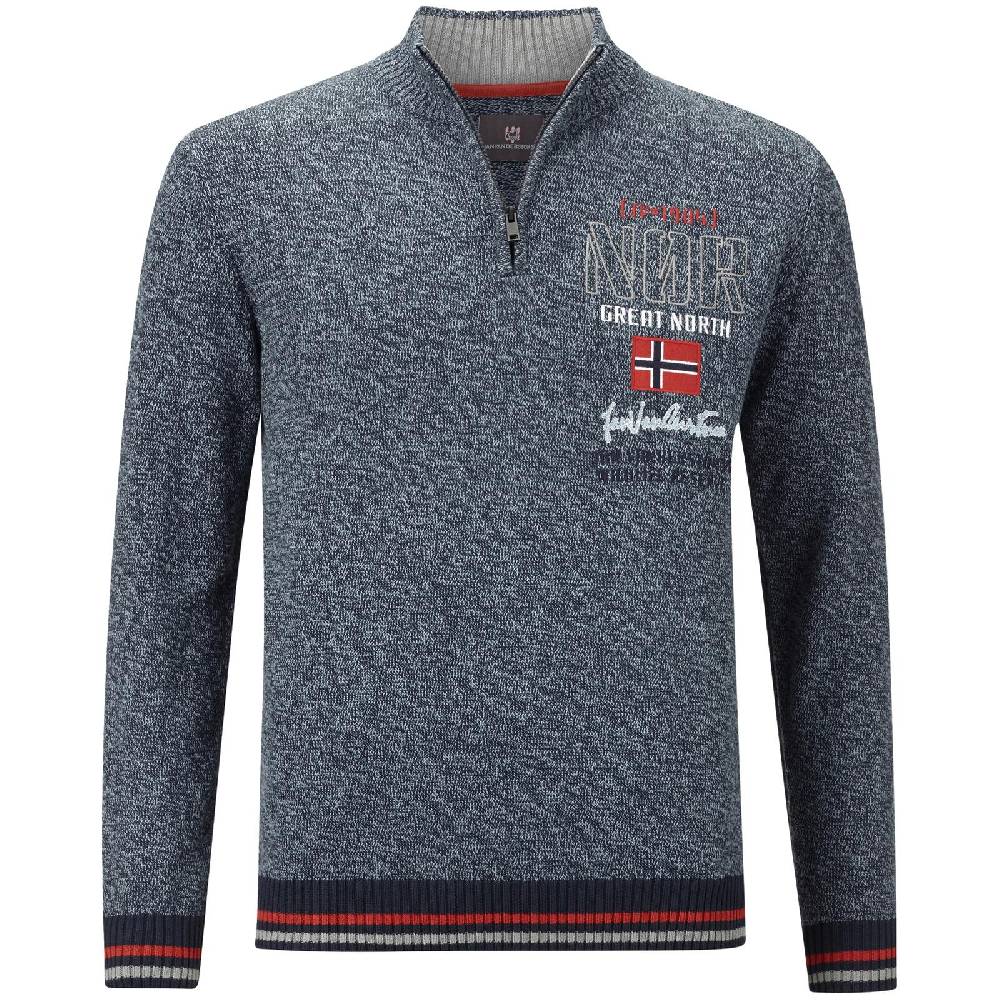Jan Vanderstorm Pullover CAJETAN dunkelblau melange Osterangebot