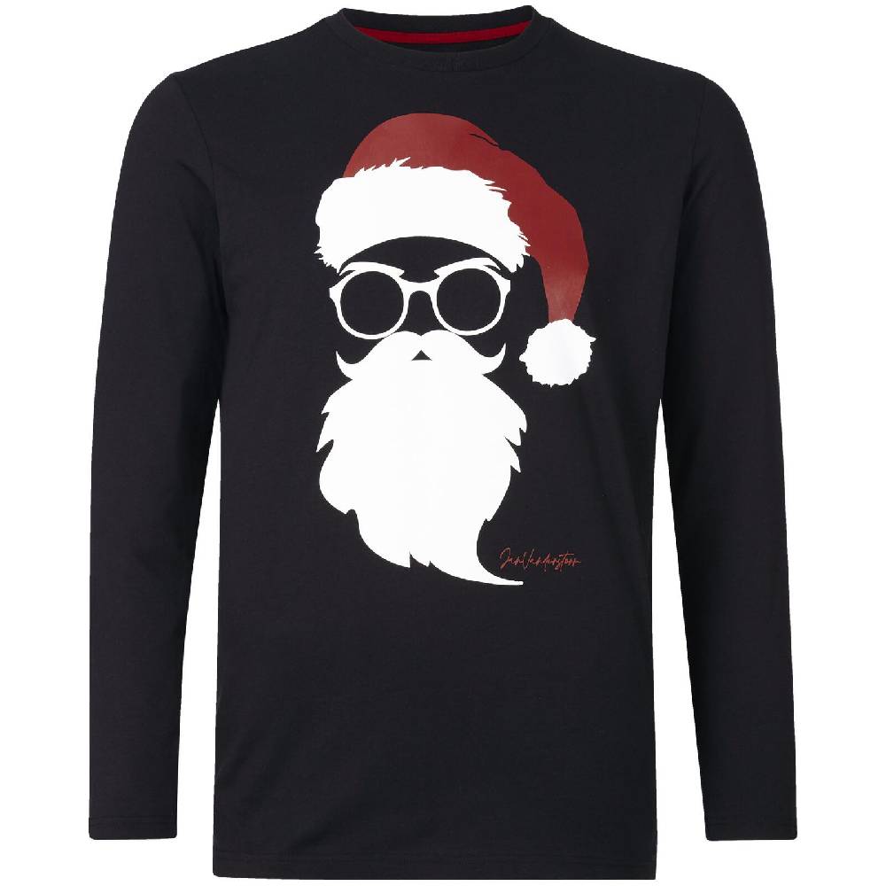 Jan Vanderstorm Langarmshirt REEVERT schwarz bedruckt Valentinstagsangebot