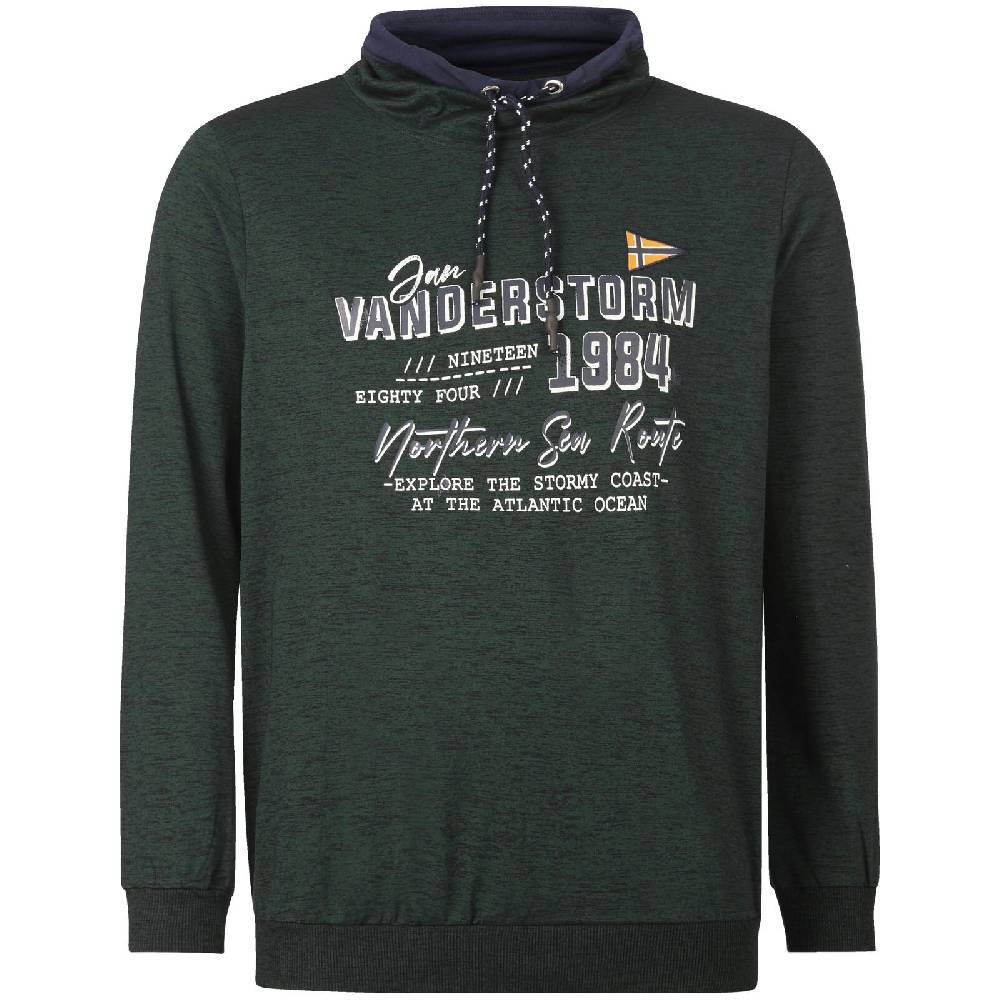 Jan Vanderstorm Sweatshirt SVERRE dunkelgrün melange Jubiläumsangebot