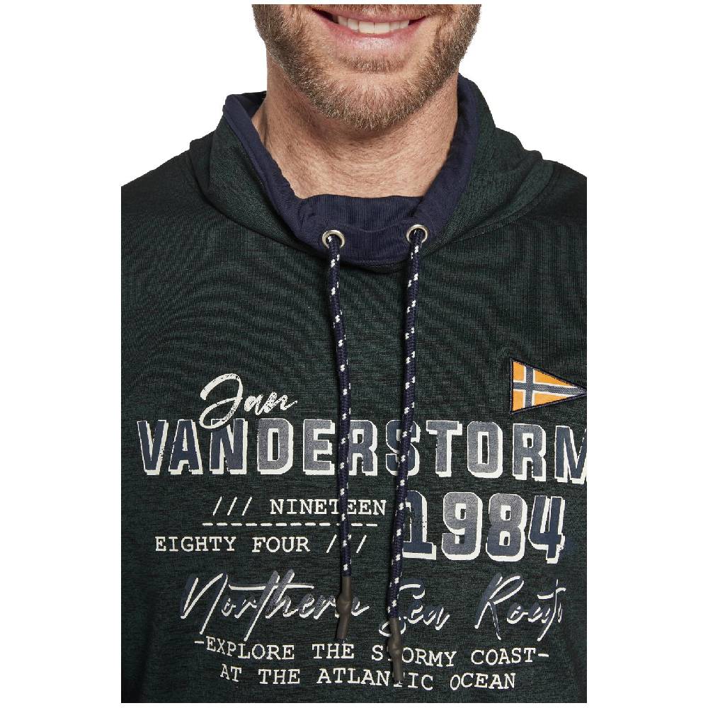 Jan Vanderstorm Sweatshirt SVERRE dunkelgrün melange Jubiläumsangebot