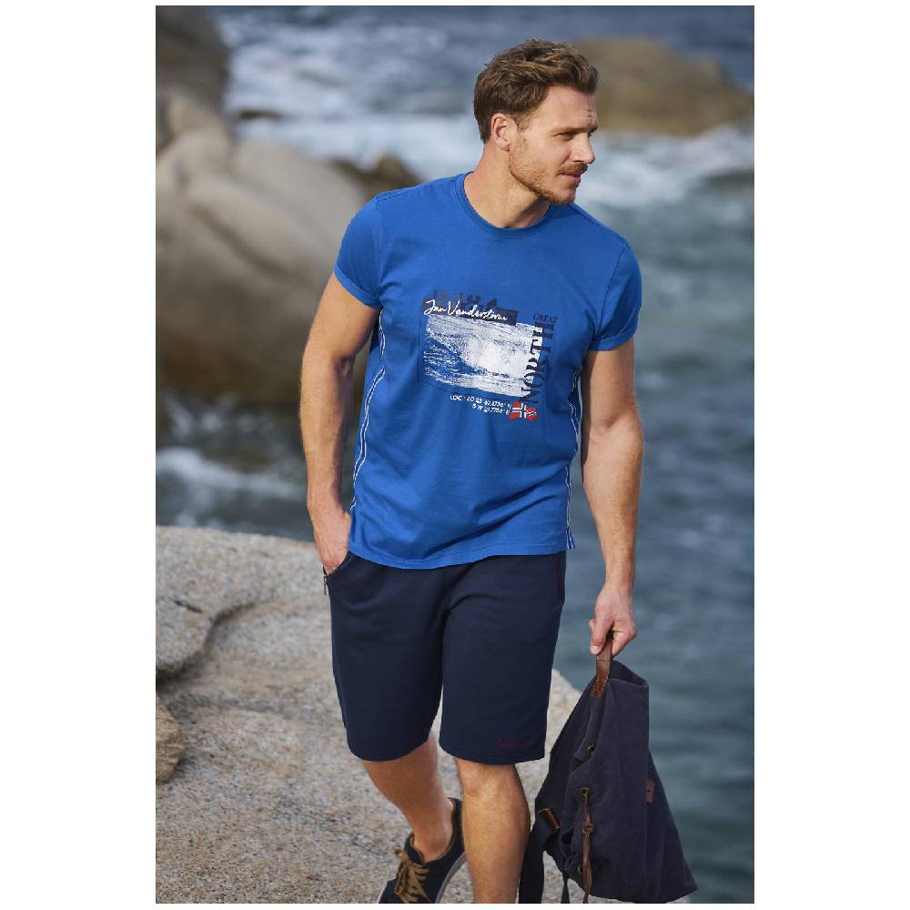 Jan Vanderstorm T-Shirt PITTER royal blau Online Outlet