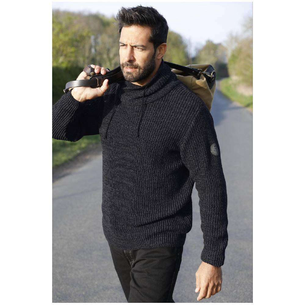 Jan Vanderstorm Pullover DUMENI schwarz melange Black Friday Preise