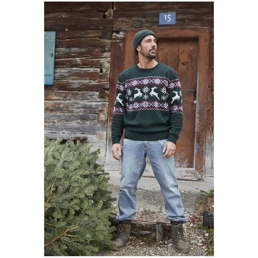 Jan Vanderstorm Pullover TORE grün gemustert Rabatte dieses Monats