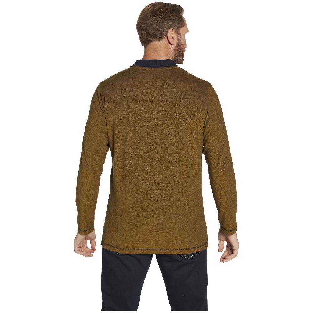 Jan Vanderstorm Langarm-Poloshirt JUHANI dunkelorange melange Angebote