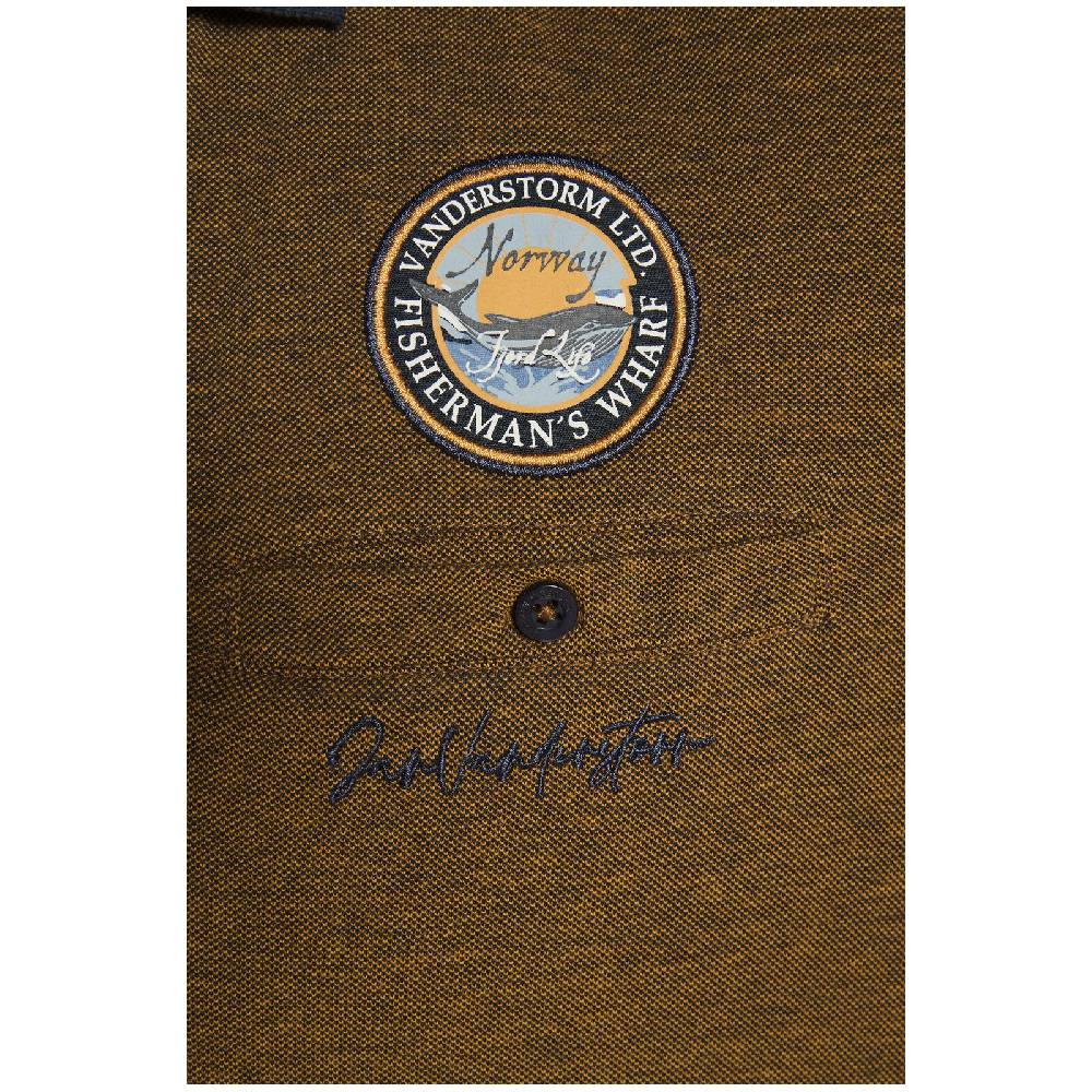 Jan Vanderstorm Langarm-Poloshirt JUHANI dunkelorange melange Angebote