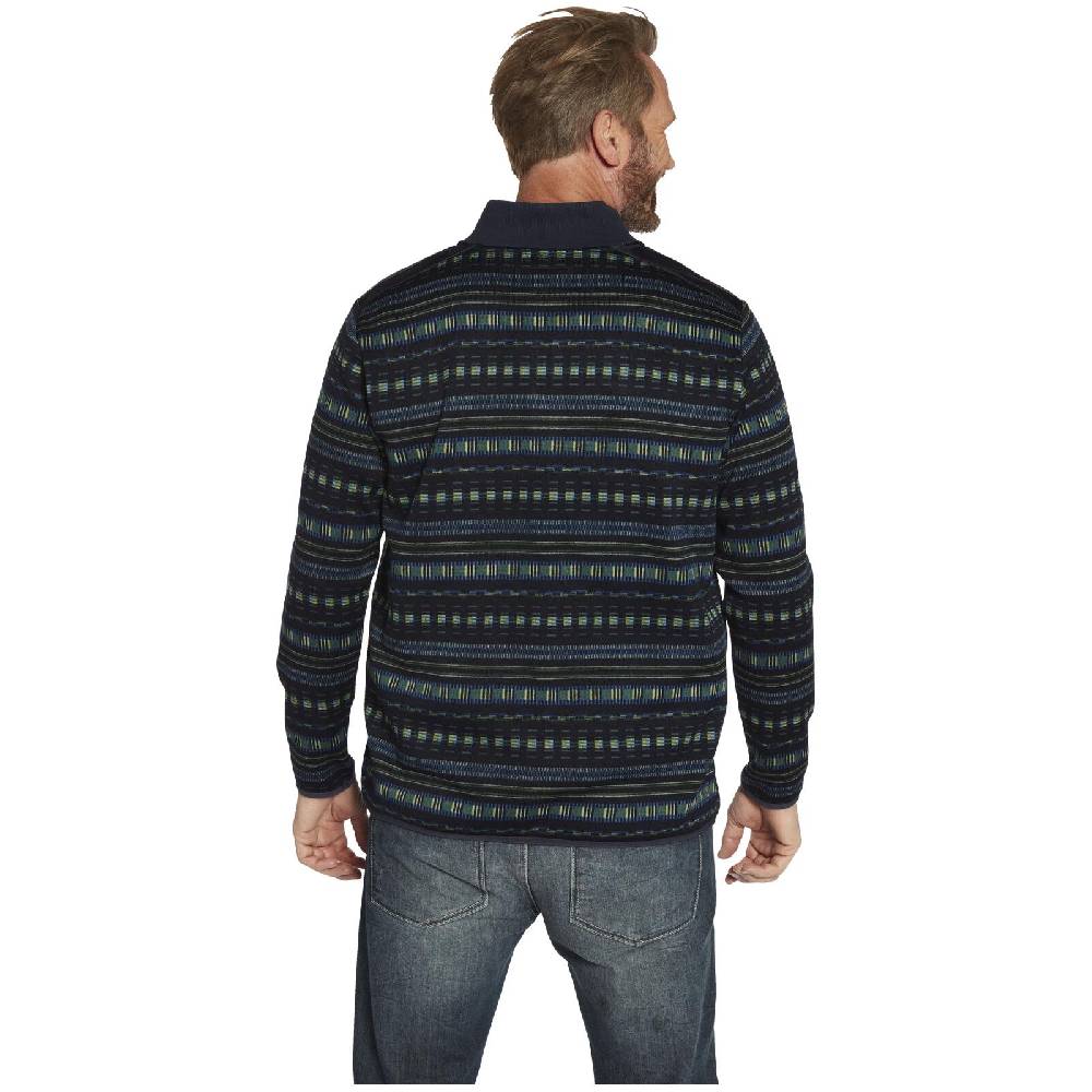Jan Vanderstorm Fleecejacke NELS dunkelblau gemustert im Angebot