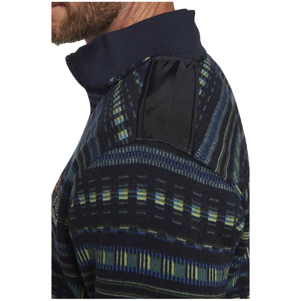 Jan Vanderstorm Fleecejacke NELS dunkelblau gemustert im Angebot