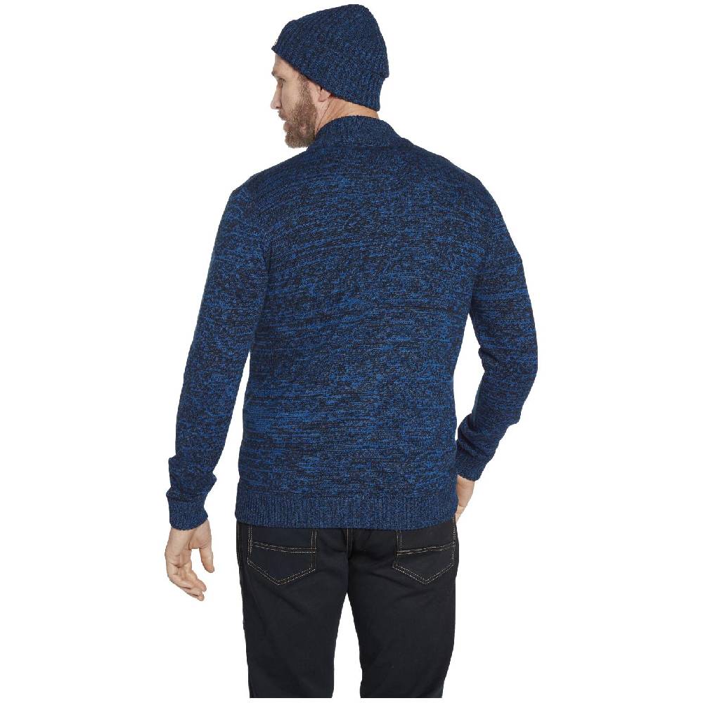 Jan Vanderstorm Strickjacke mit Mütze APKE blau melange Günstiger Verkauf