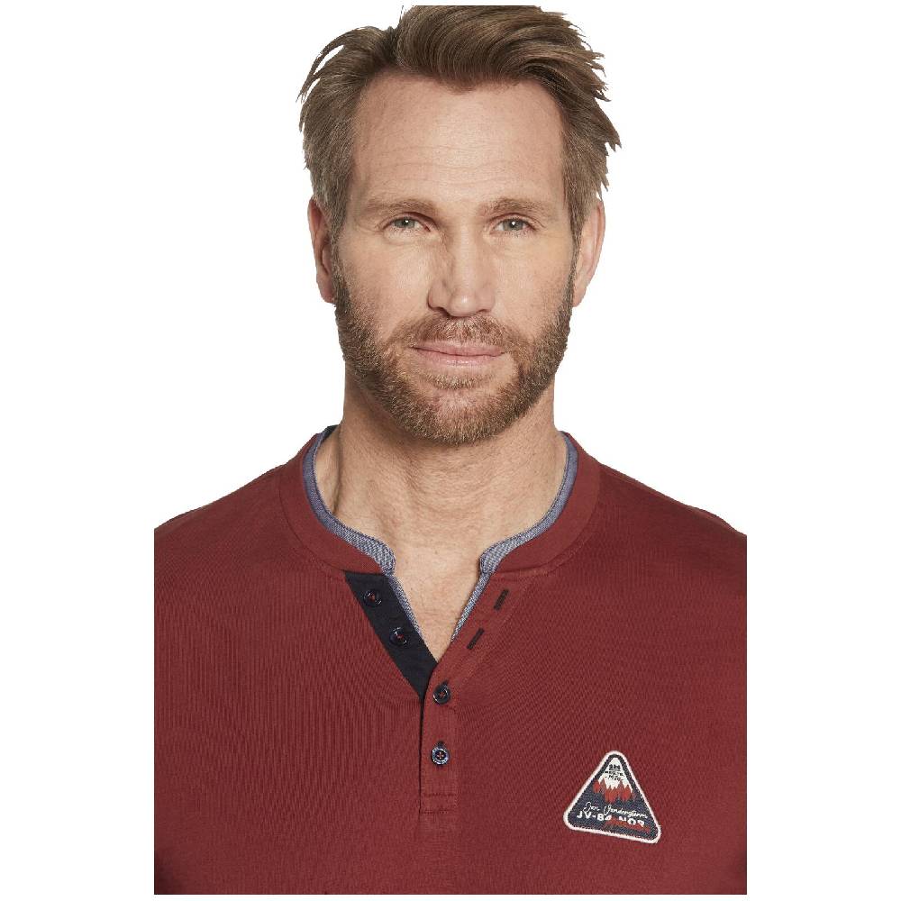 Jan Vanderstorm Langarmshirt NICIAS dunkelrot Fabrikverkauf