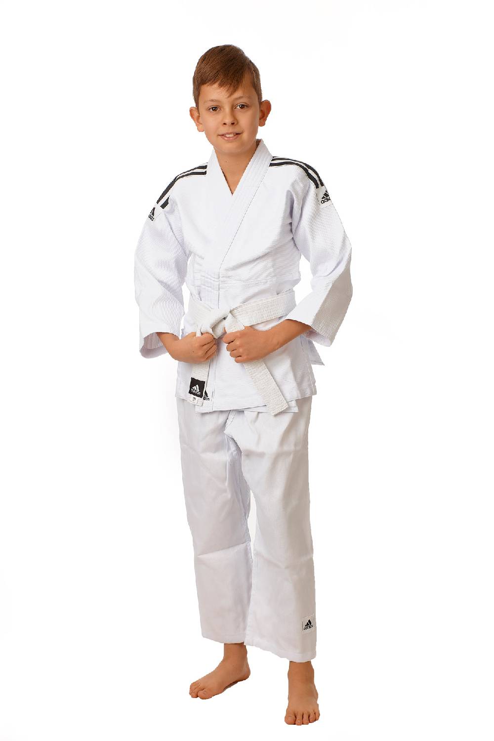 Ju Sports adidas Judo-Anzug Club weiß/schwarze Streifen, J350 Fabrik Onlineshop