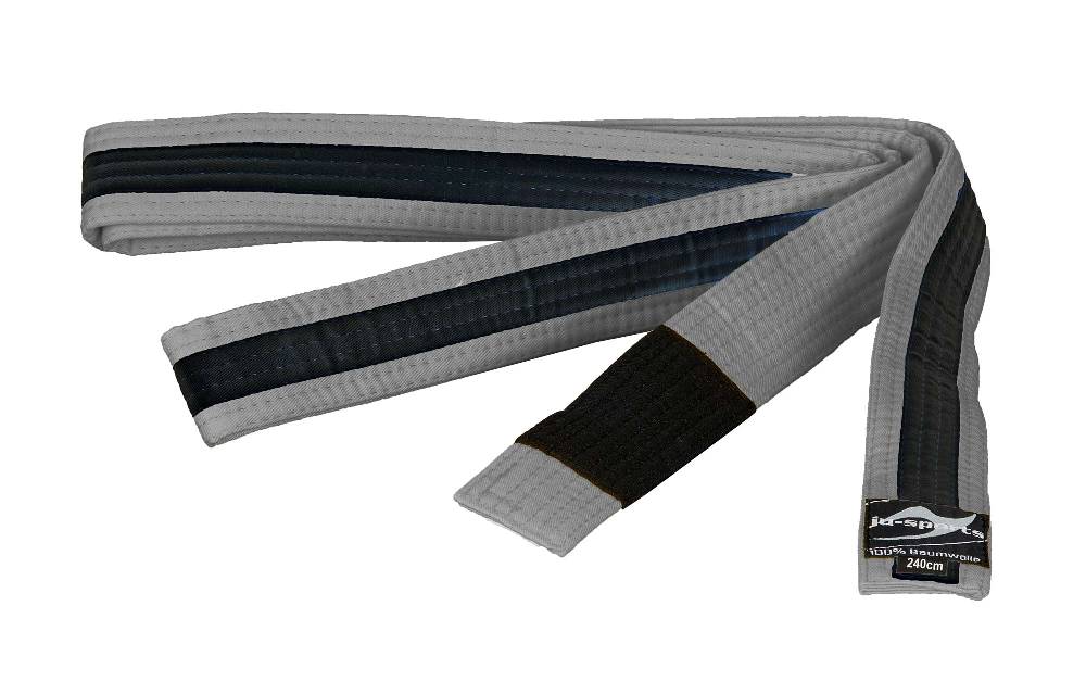 Ju Sports BJJ Kindergürtel grau mit schwarzem Streifen Super Rabatt