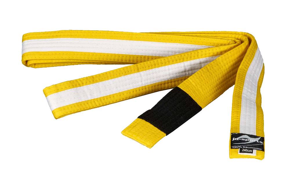 Ju Sports BJJ Kindergürtel gelb mit weißem Streifen Begrenzte Freigabe