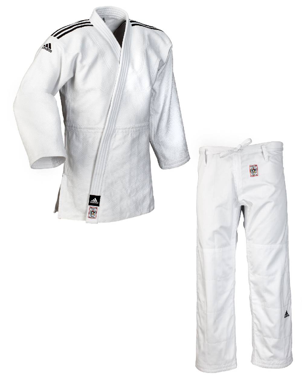 Ju Sports adidas Judoanzug CHAMPION II IJF, weiß/schwarze Streifen, JIJF Heißer Verkauf
