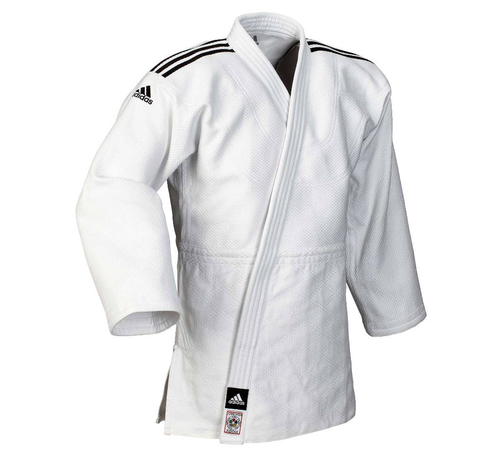 Ju Sports adidas Judoanzug CHAMPION II IJF, weiß/schwarze Streifen, JIJF Heißer Verkauf