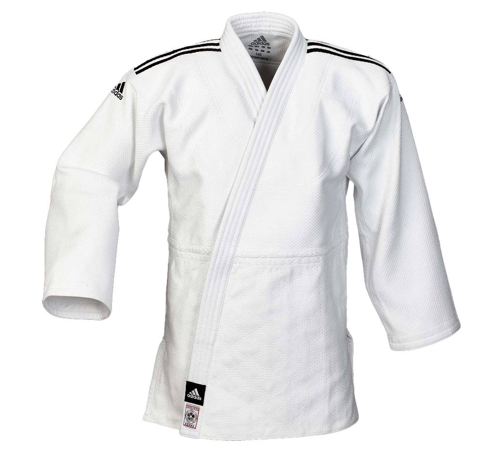 Ju Sports adidas Judoanzug CHAMPION II IJF, weiß/schwarze Streifen, JIJF Heißer Verkauf
