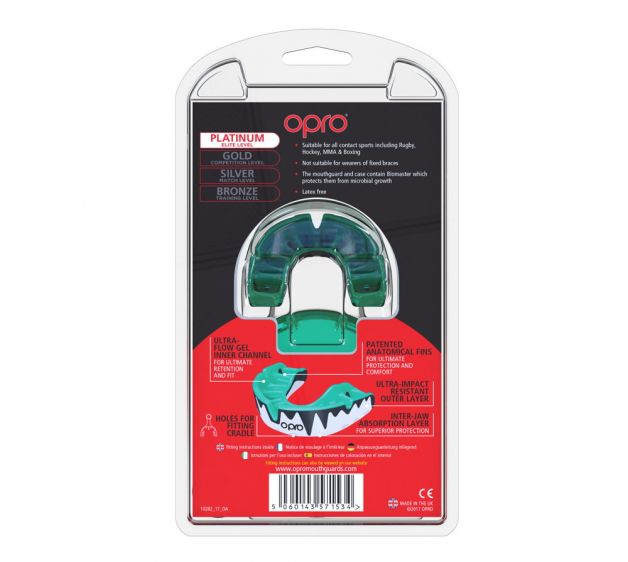 Ju Sports OPRO Zahnschutz Platinum Senior "Fangz" white Zeitlich begrenztes Angebot