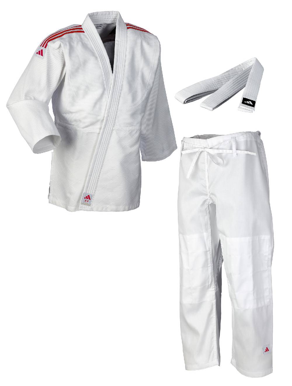 Ju Sports adidas Judo-Anzug Club weiß/rote Streifen, J350 Fabrikverkauf