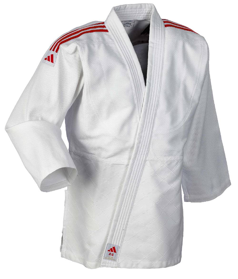 Ju Sports adidas Judo-Anzug Club weiß/rote Streifen, J350 Fabrikverkauf