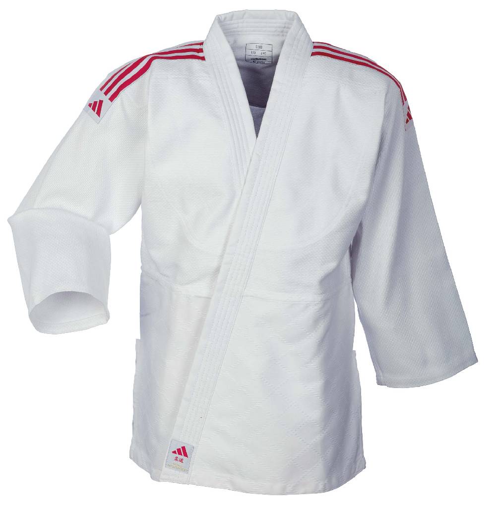 Ju Sports adidas Judo-Anzug Club weiß/rote Streifen, J350 Fabrikverkauf