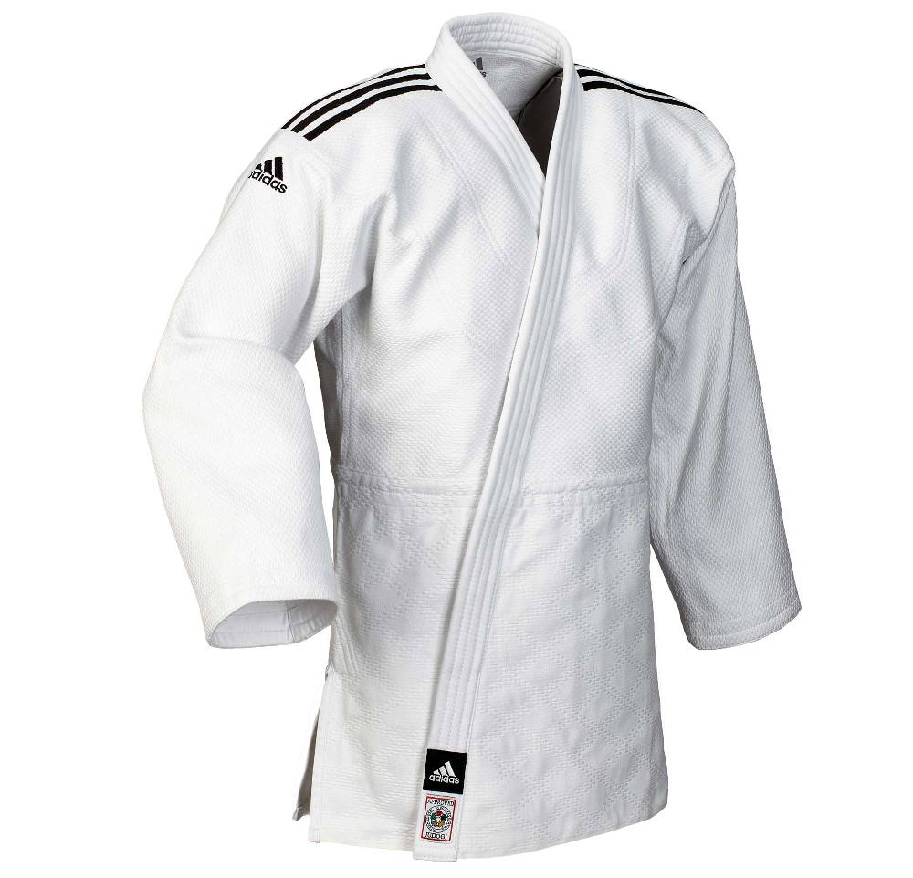 Ju Sports adidas Judoanzug CHAMPION II IJF slim cut, weiß/schwarze Streifen, JIJFS Online
