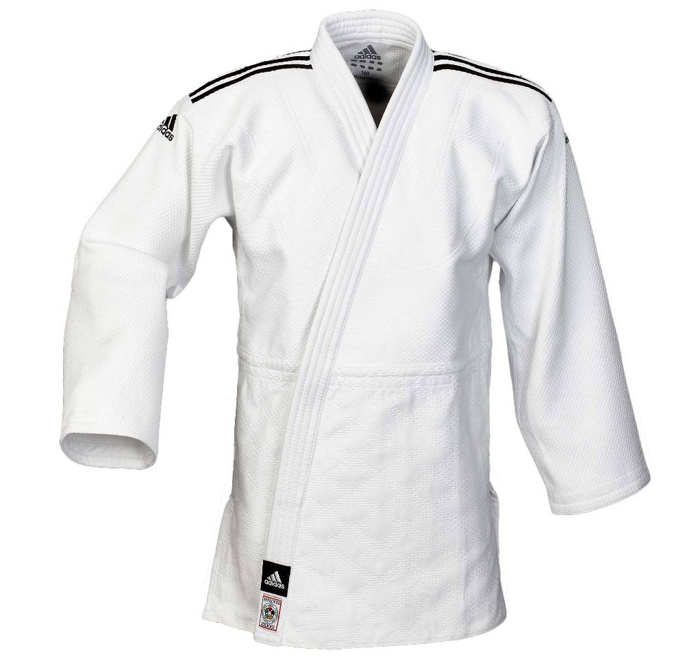 Ju Sports adidas Judoanzug CHAMPION II IJF slim cut, weiß/schwarze Streifen, JIJFS Online