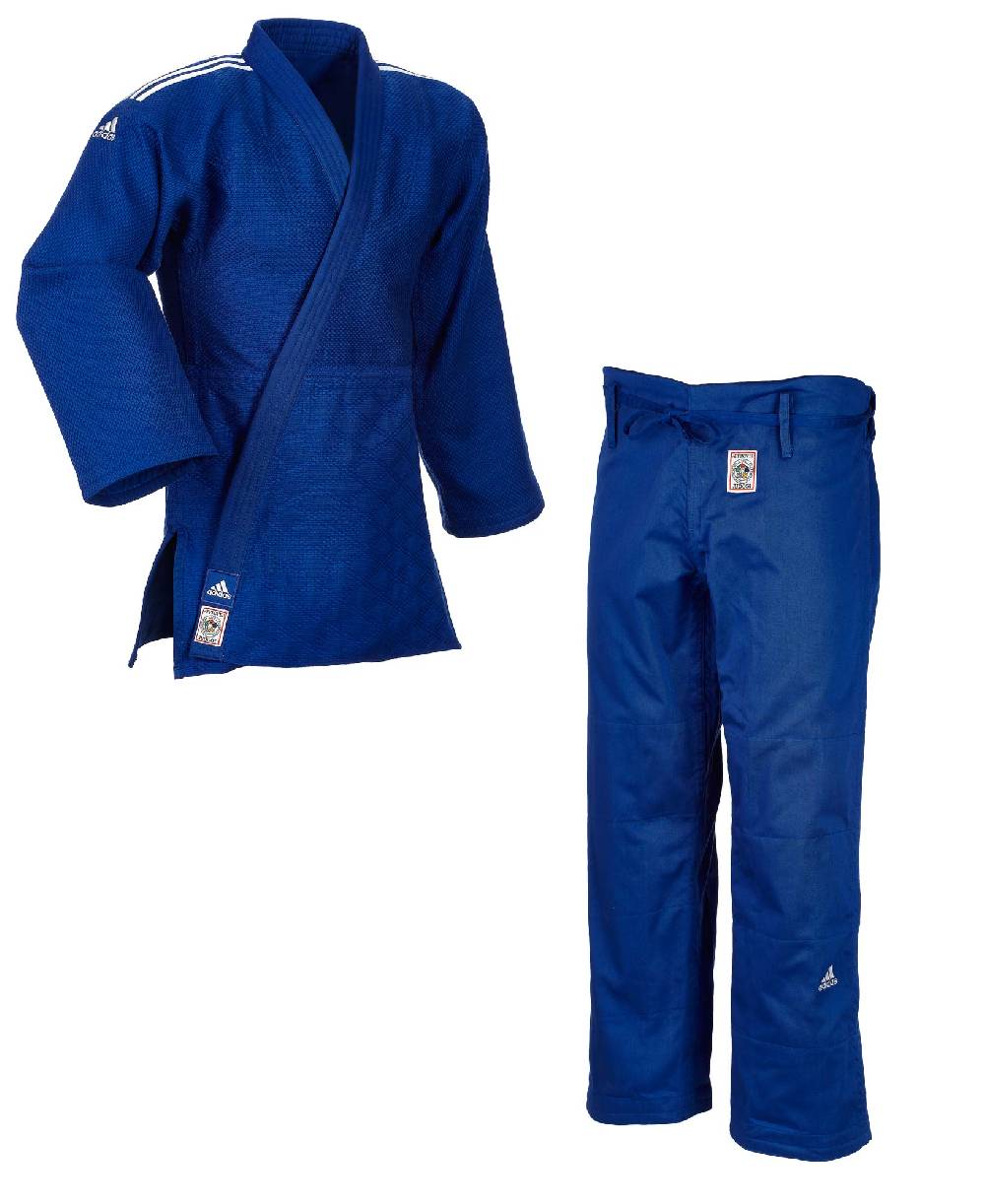 Ju Sports adidas Judoanzug CHAMPION II IJF slim cut, blau/weiße Streifen, JIJFBS Preisnachlass