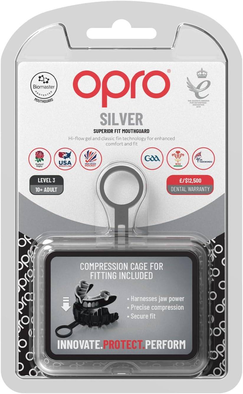 Ju Sports OPRO Zahnschutz Silver Senior 2022 - Grillz black/silver Räumungsverkauf