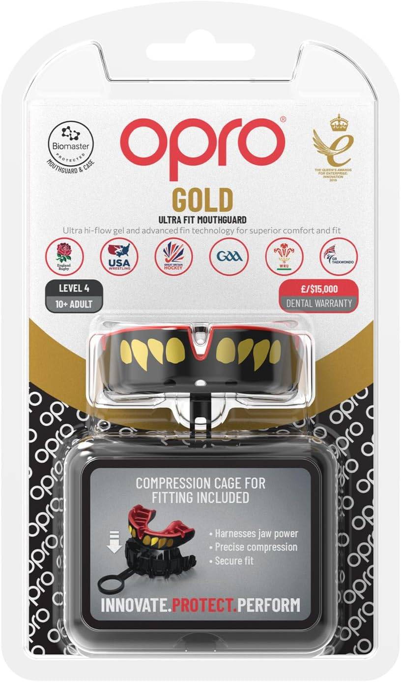 Ju Sports OPRO Zahnschutz Gold Jaws black/red Senior 2022 Super Rabatt