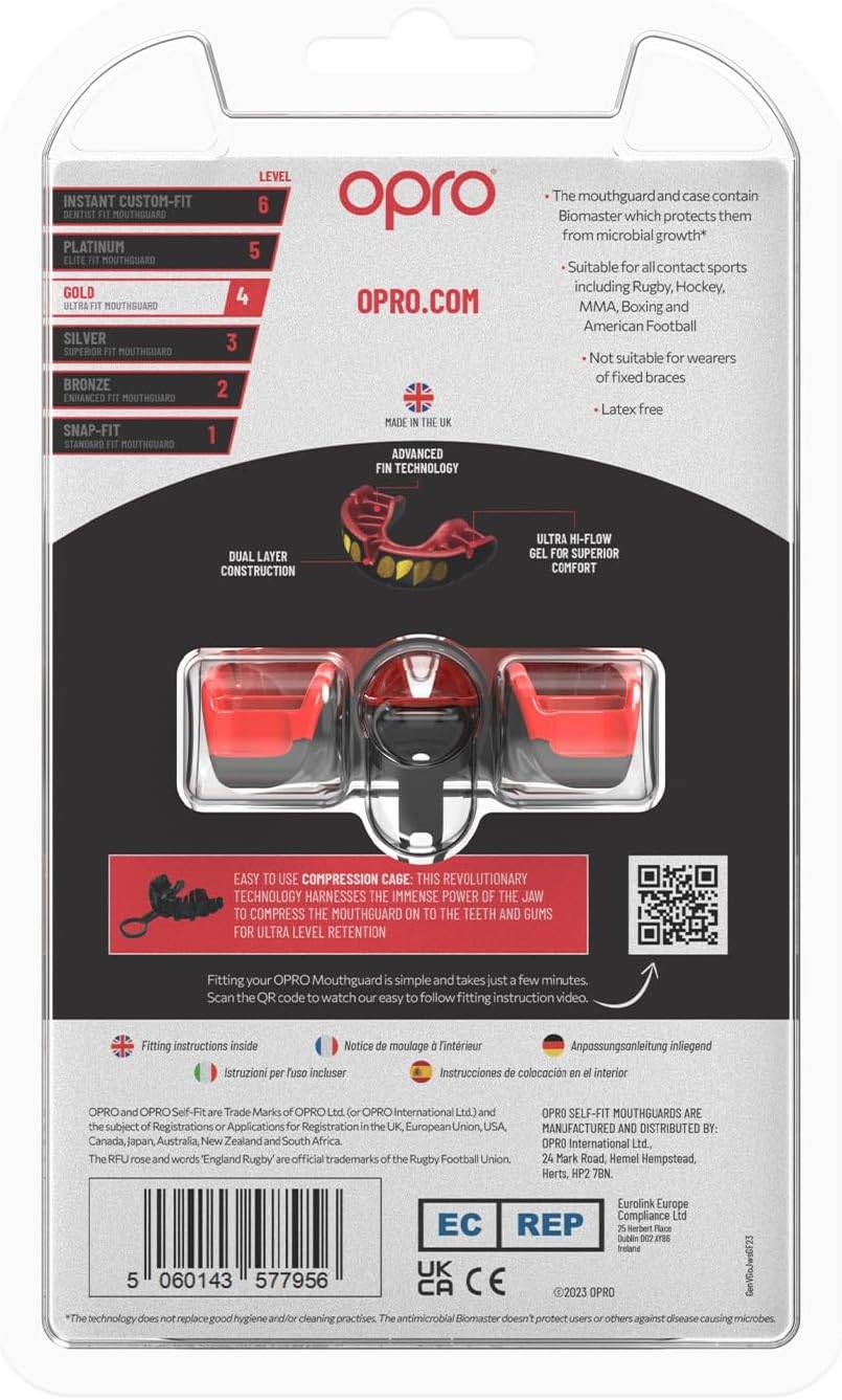 Ju Sports OPRO Zahnschutz Gold Jaws black/red Senior 2022 Super Rabatt