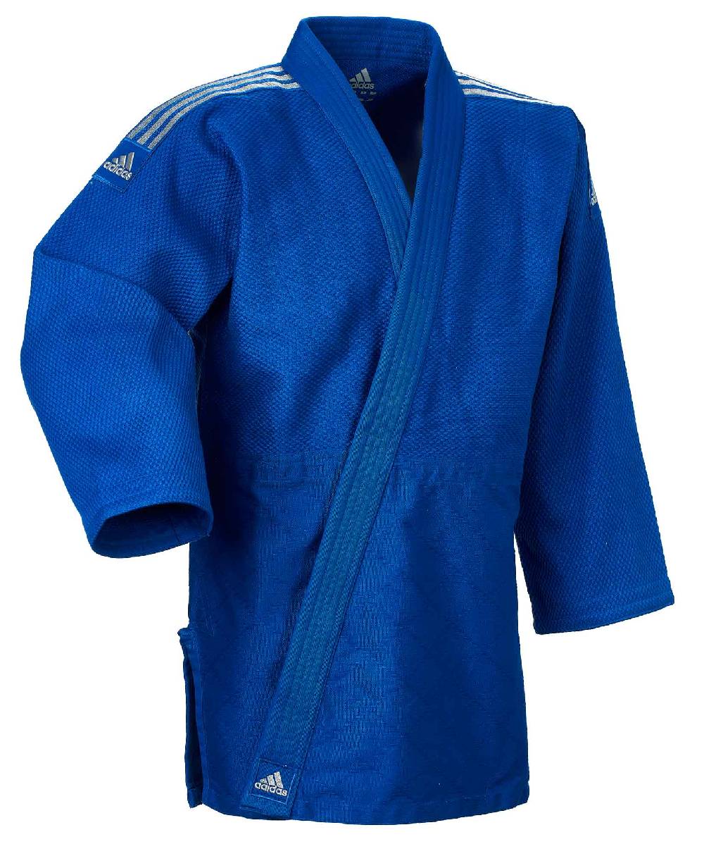 Ju Sports adidas Judo-Anzug Contest blau/silberne Streifen, J650B Begrenztes Angebot