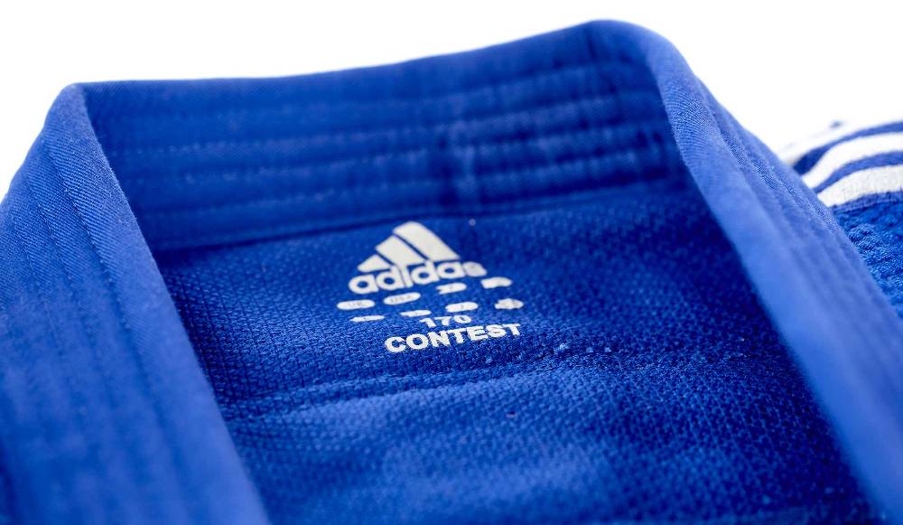 Ju Sports adidas Judo-Anzug Contest blau/silberne Streifen, J650B Begrenztes Angebot