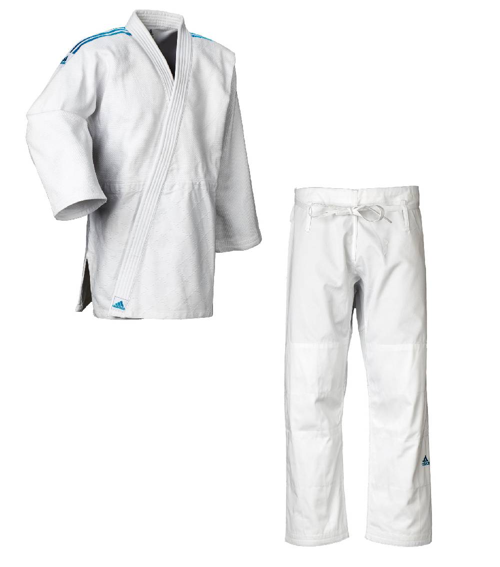 Ju Sports adidas Judo-Anzug Contest weiß/blaue Streifen, J650 Bis zu 50% Rabatt