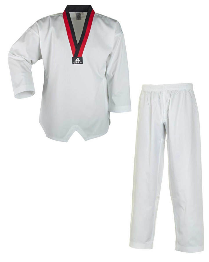 Ju Sports adidas Taekwondoanzug Poom, schwarz/rotes Revers