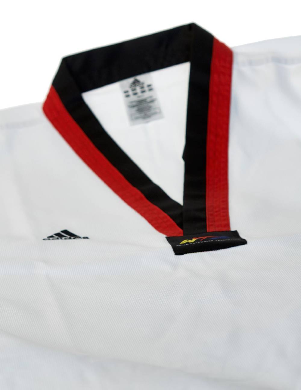 Ju Sports adidas Taekwondoanzug Poom, schwarz/rotes Revers Lagerräumung