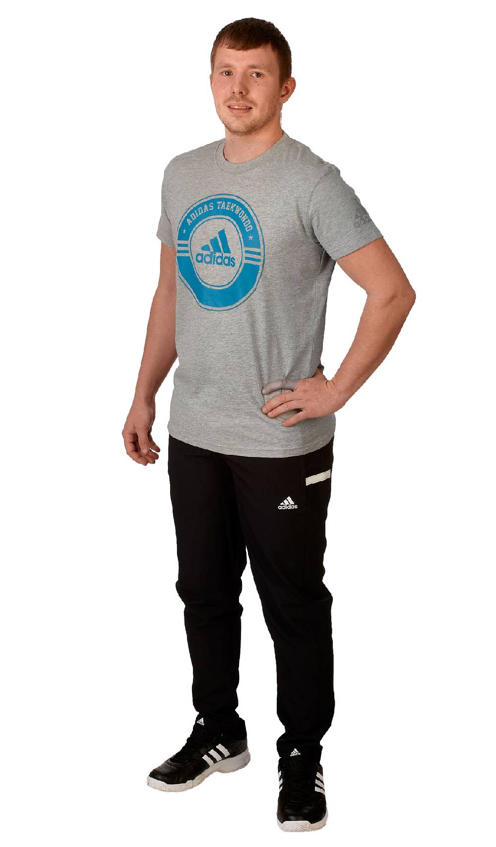 Ju Sports adidas Taekwondo Community Line Shirt "Circle" grey/blue, adicsts01T Outlet