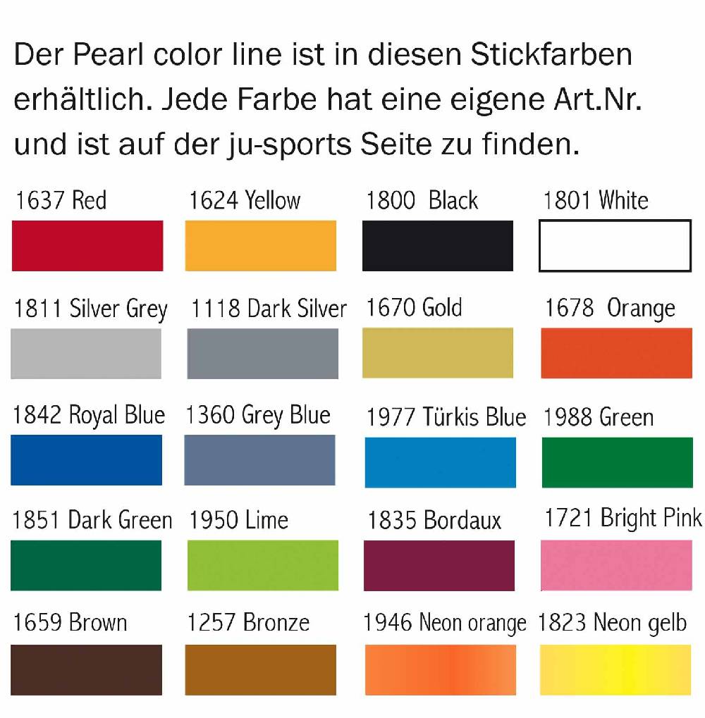 Ju Sports Pearl Pure Color Line - White (1801) Begrenztes Angebot