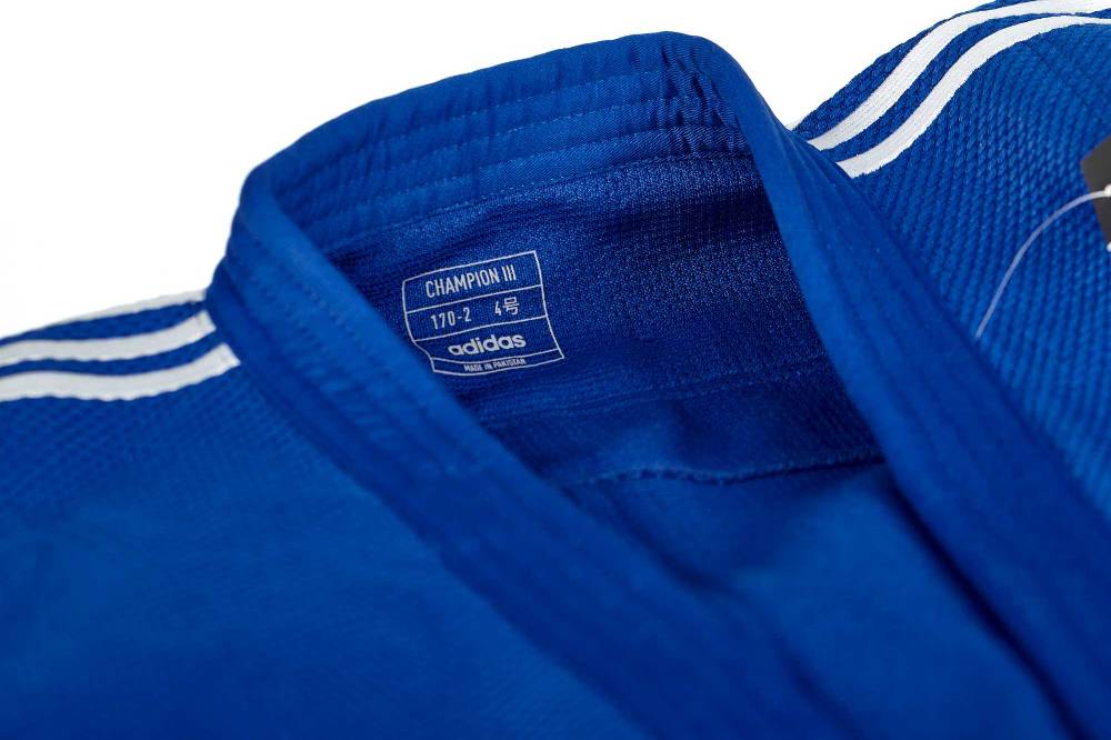 Ju Sports adidas Judojacke CHAMPION III IJF - Model 1 JIJFB-JAC blau / weiße Streifen Verkauf