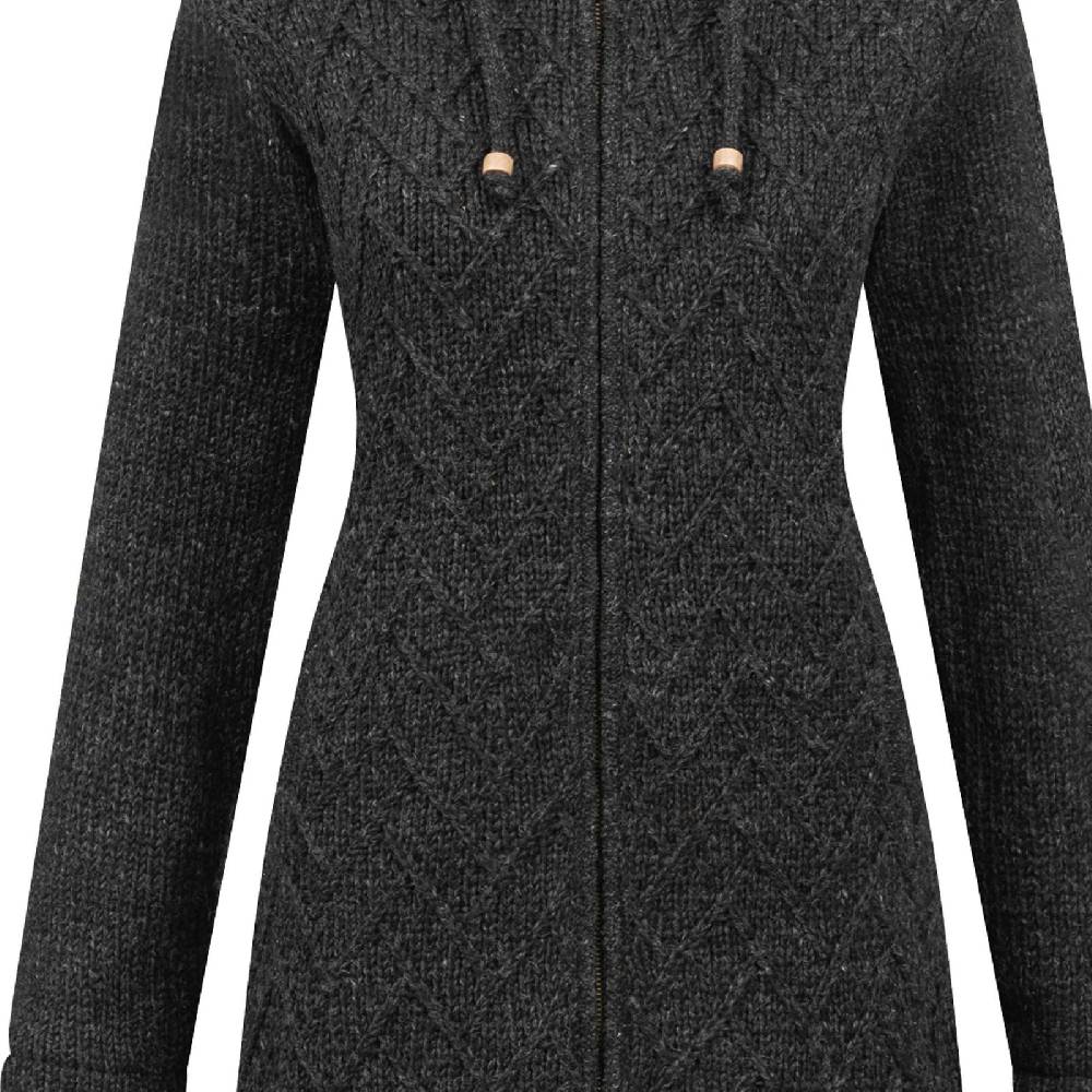 Kunst Und Magie ALMHUBER Klassische Damen Strickjacke Kurzmantel Winter Mantel Wolle Jacke Wollmantel Kapuze Bis zu 60% Rabatt
