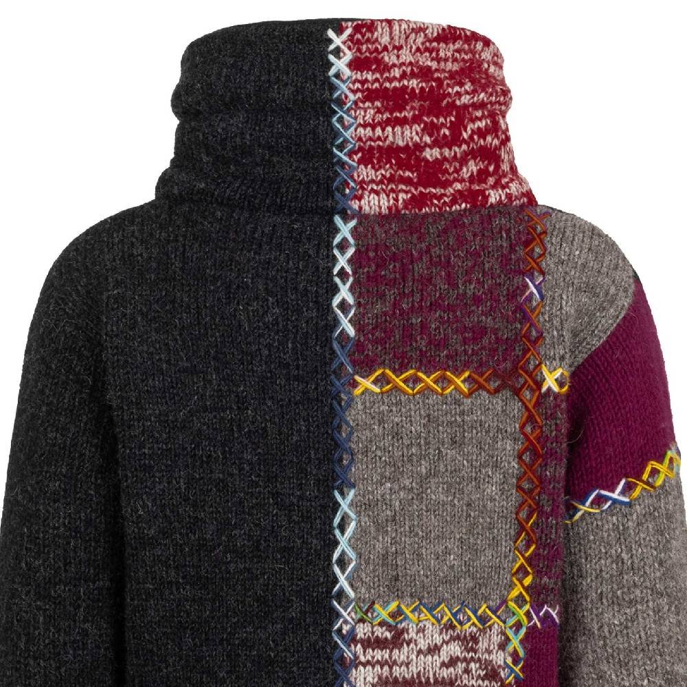 Kunst Und Magie Strickjacke Schurwolle Klassich Nordisch Wolle Jacke Thermo-Hoch Kragen Futter Unisex Clearance-Verkauf