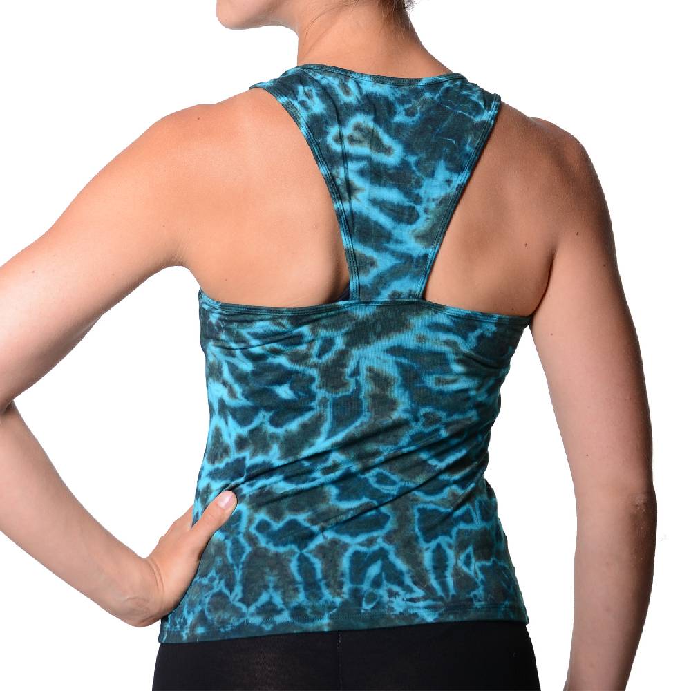 Kunst Und Magie Kunst und Magie Damen Top Atmungsaktive Tie Dye Batik Yoga Sport Top Angebote